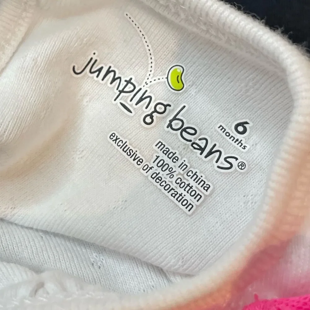 5 for‎ $25🔥Jumping Beans White Bodysuit & Black Pants Set Baby Girl 6 Months
